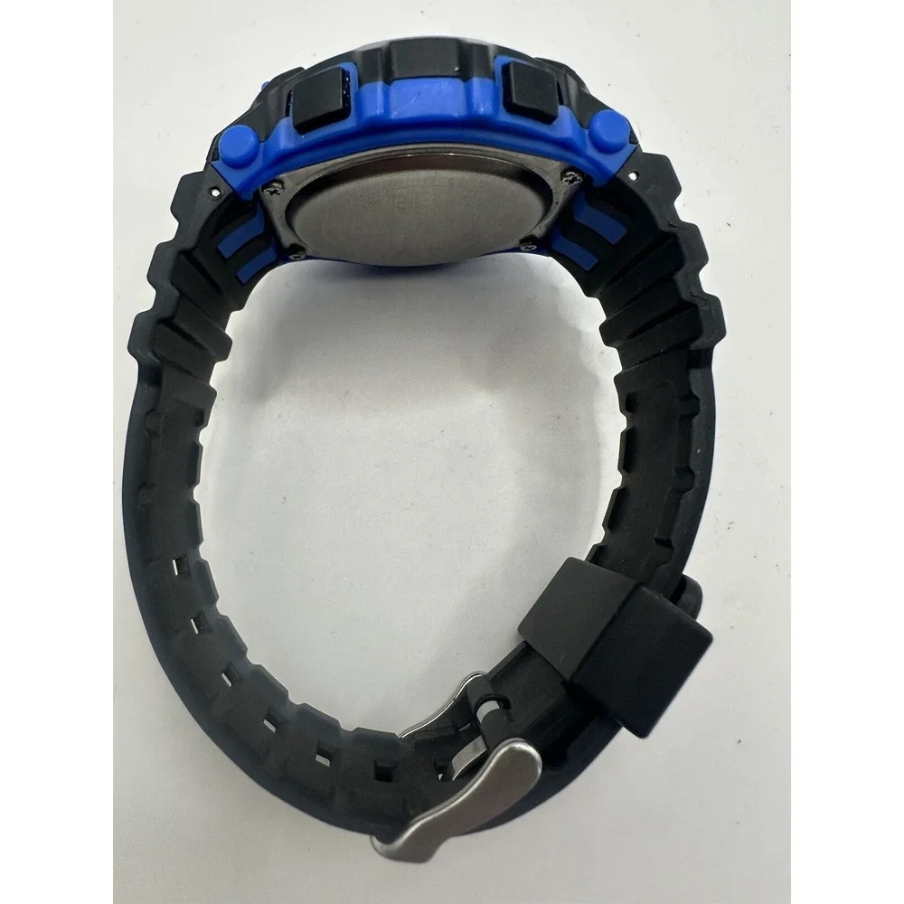 Armitron Mens Pro Sport Watch 45/7101 Blue Bezel Black‎ Resin Band Easy Read X